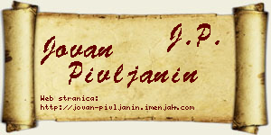 Jovan Pivljanin vizit kartica